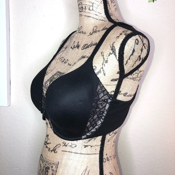 Victoria’s Secret Body by Victoria Adjustable Black & Tan Lace Bra Size 36DD - Picture 4 of 6
